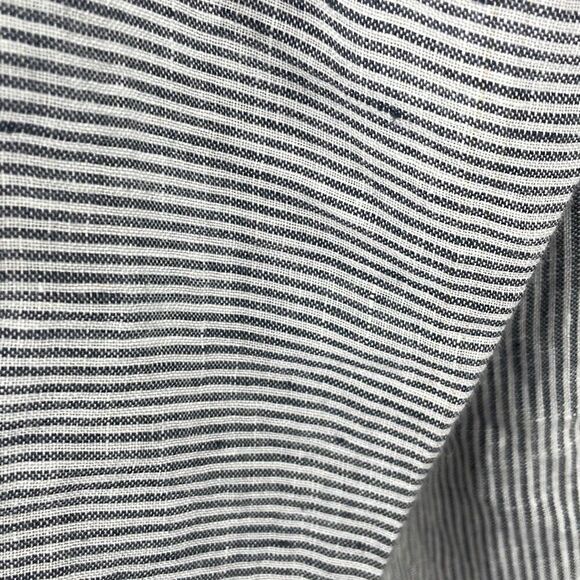 Tahari Linen Button Back Cropped Sleeve Striped Top XS - Picture 9 of 9